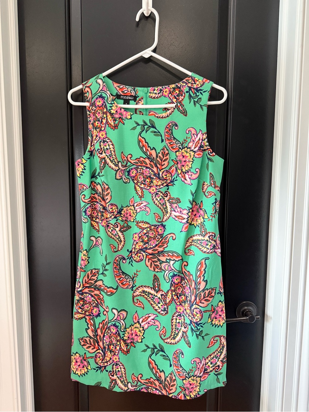 Roz & Ali Mint Green Paisley Sleeveless Dress